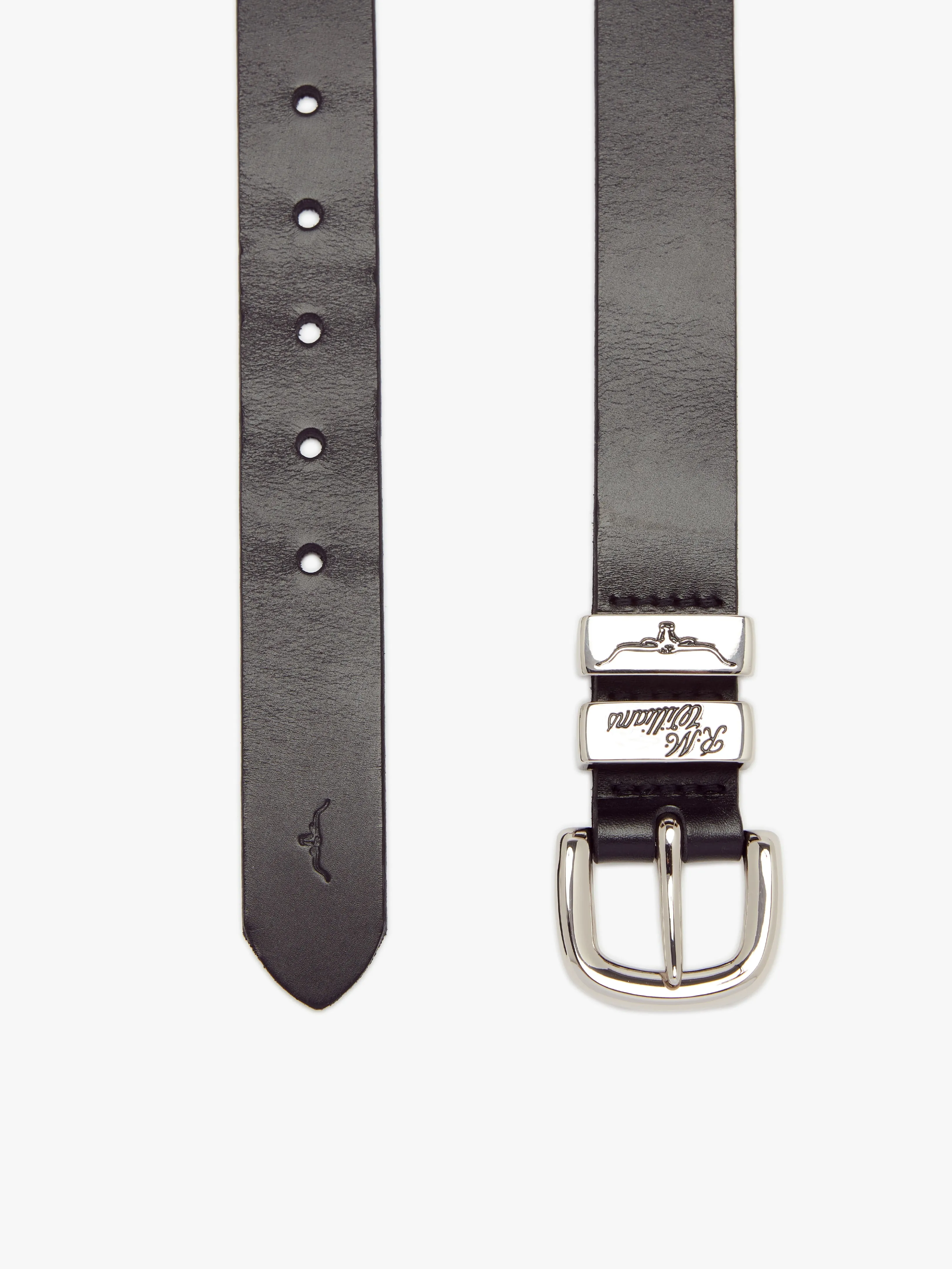 1 1/4" 3 Piece Solid Hide Belt - Black