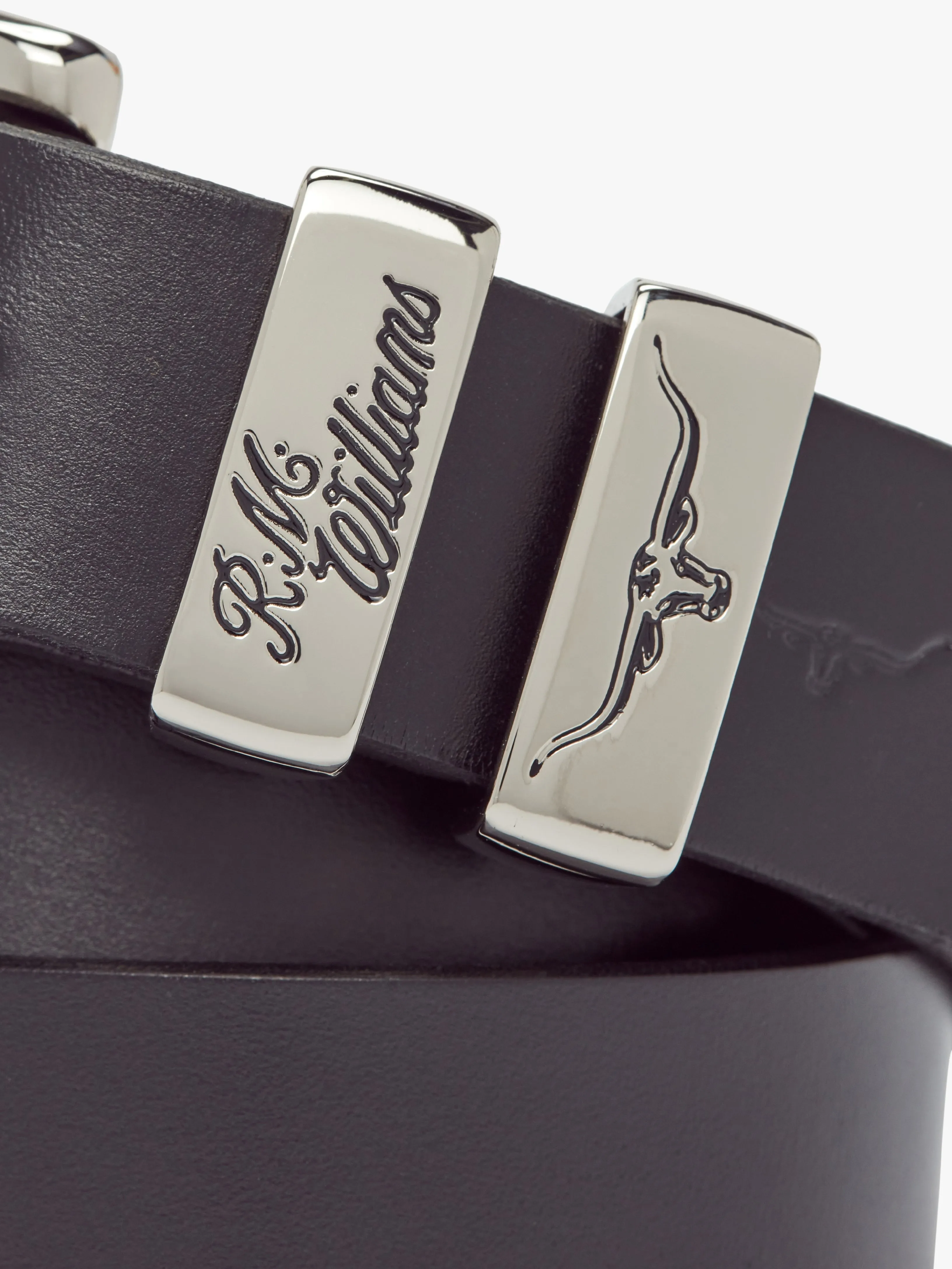 1 1/4" 3 Piece Solid Hide Belt - Black