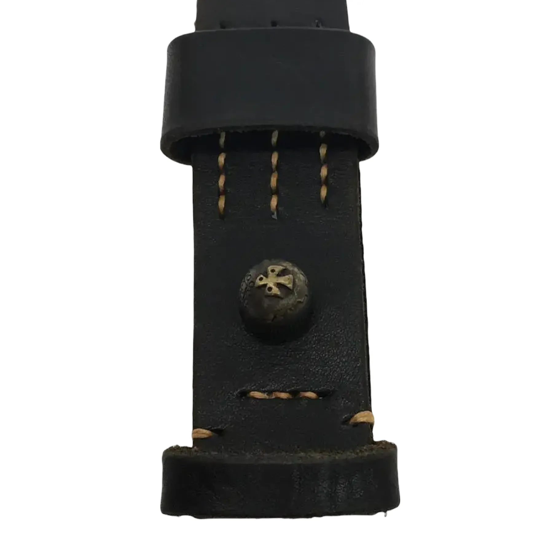 [1] Kapital Leather Potlach Cross Brass Nub Belt