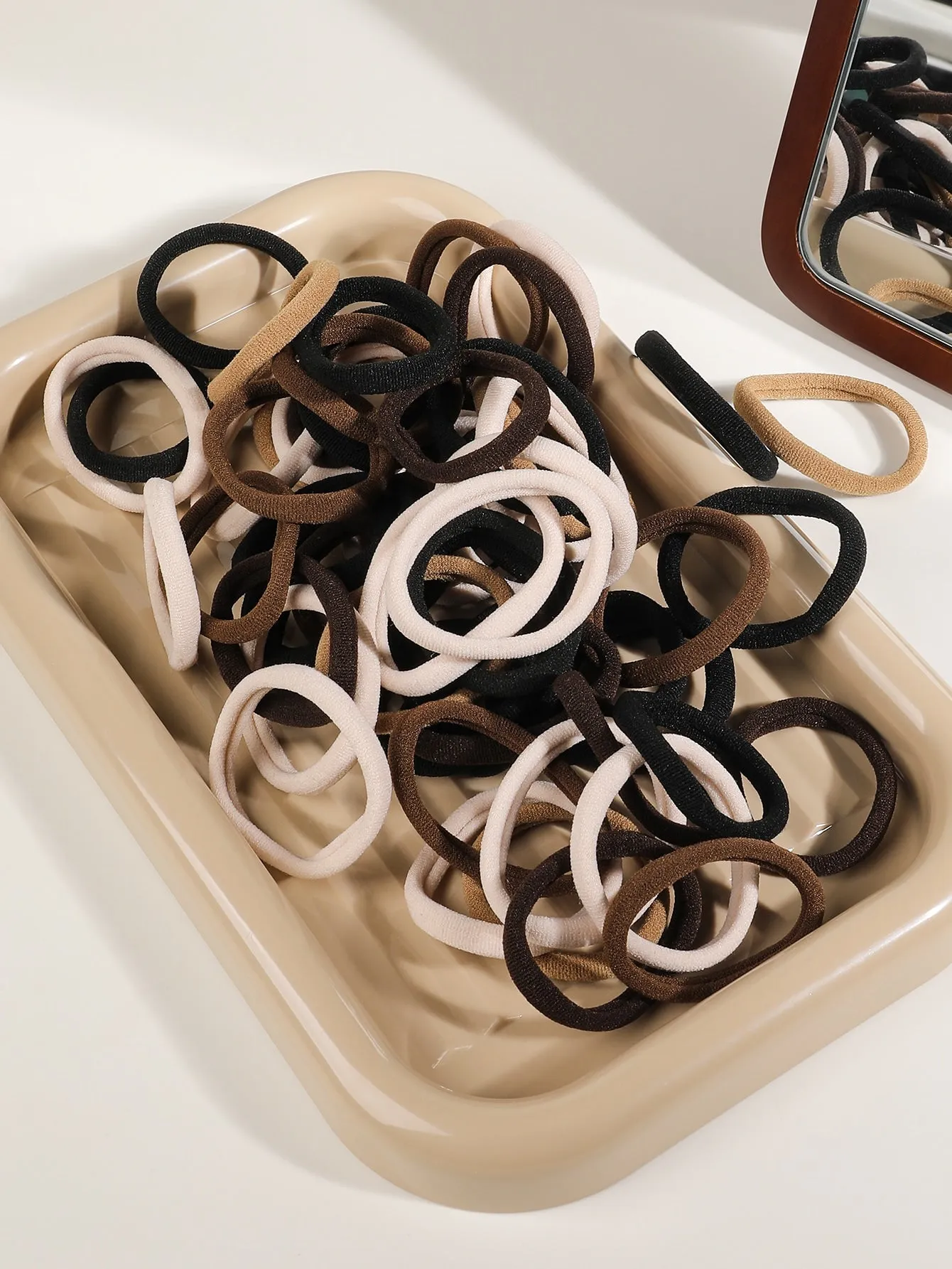 100pcs Solid Hair Tie - Multicolor- FD ⚡