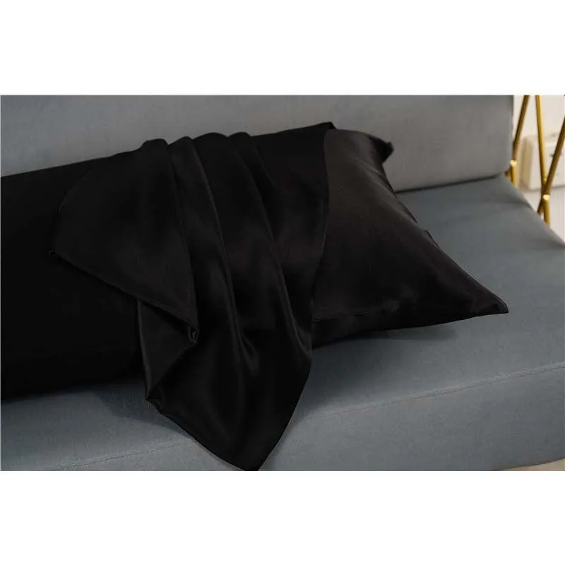 19 Momme silk pillowcase - Envelope - Queen - Black