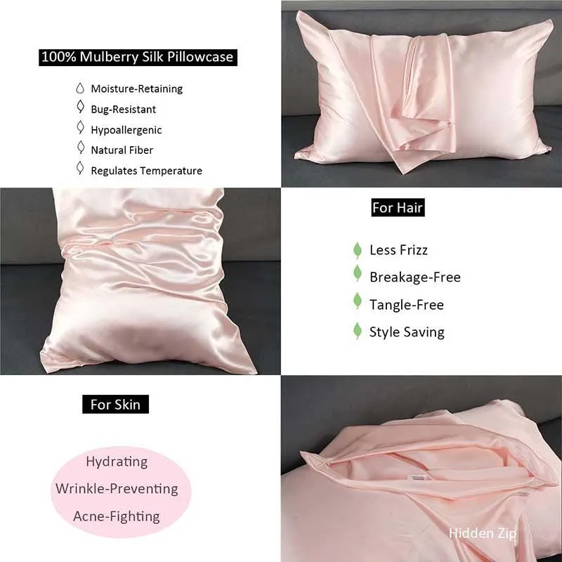 19 Momme Silk Pillowcase - Hidden zip - 50×70cm - custom and wholesale