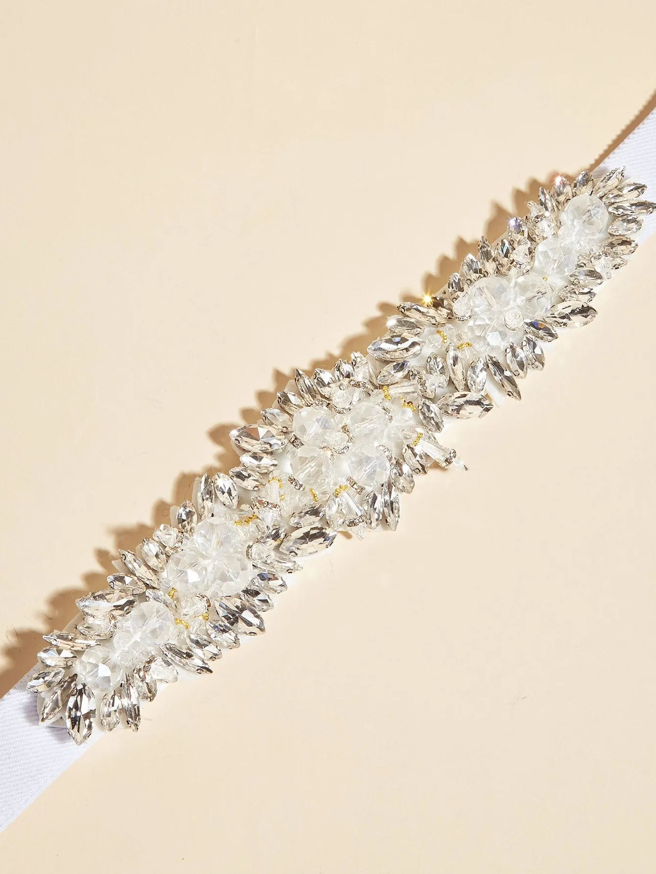 1pc Rhinestone Decor Tape Belt