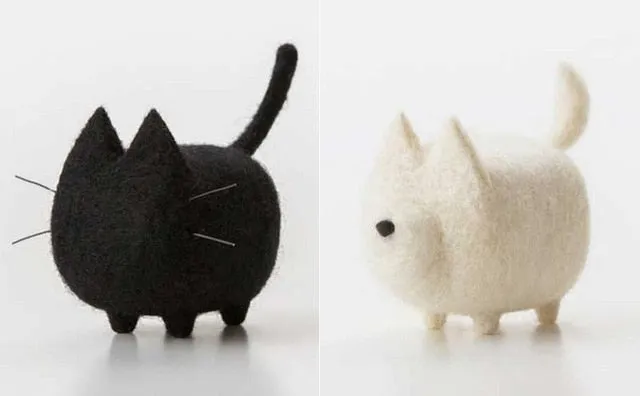2 pcs Non-finished Accessories Felt Poke DIY No Faceless Dogs Material Package Wool Felt Poked Doll Felt Needles