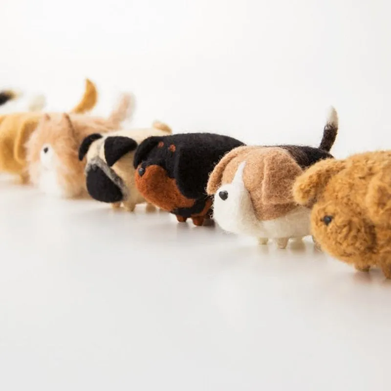 2 pcs Non-finished Accessories Felt Poke DIY No Faceless Dogs Material Package Wool Felt Poked Doll Felt Needles