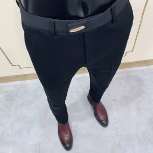 2020 Spring Formal Men's Suit Pants Fashion Casual Slim Business Dress Pants Male Wedding Party Work Trousers Plus Size 28-36