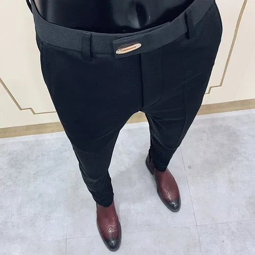 2020 Spring Formal Men's Suit Pants Fashion Casual Slim Business Dress Pants Male Wedding Party Work Trousers Plus Size 28-36