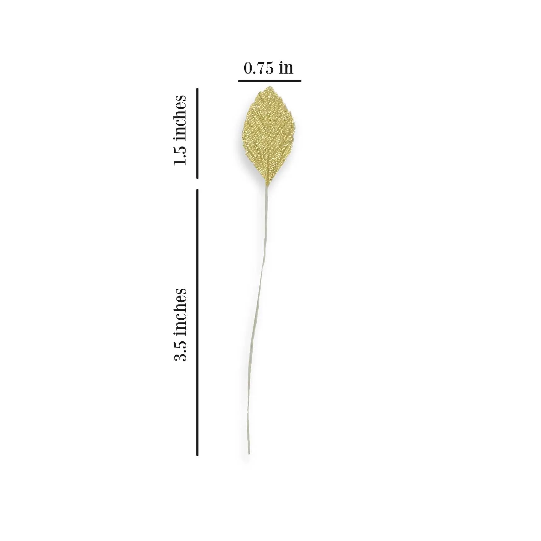 36 Synthetic 1.5" Metallic Gold Leaf Rose Leaves