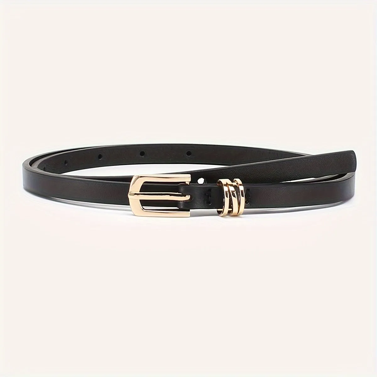 4pcs Women's Skinny Belts Casual Street Style Thin Waist Belt with Metal Buckle