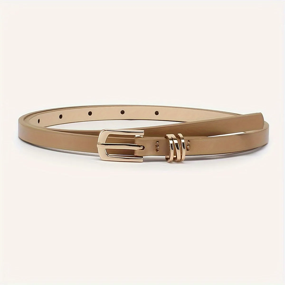 4pcs Women's Skinny Belts Casual Street Style Thin Waist Belt with Metal Buckle