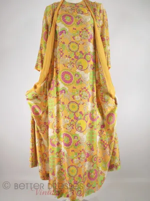 60s Psychedelic Print Caftan Robe