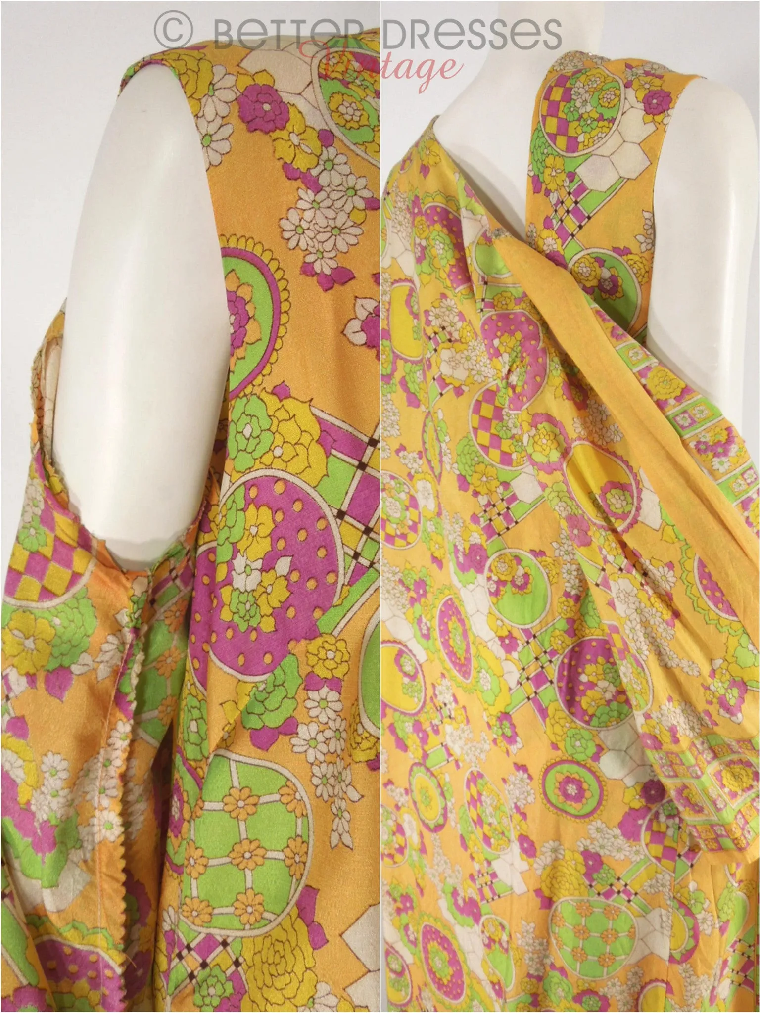 60s Psychedelic Print Caftan Robe
