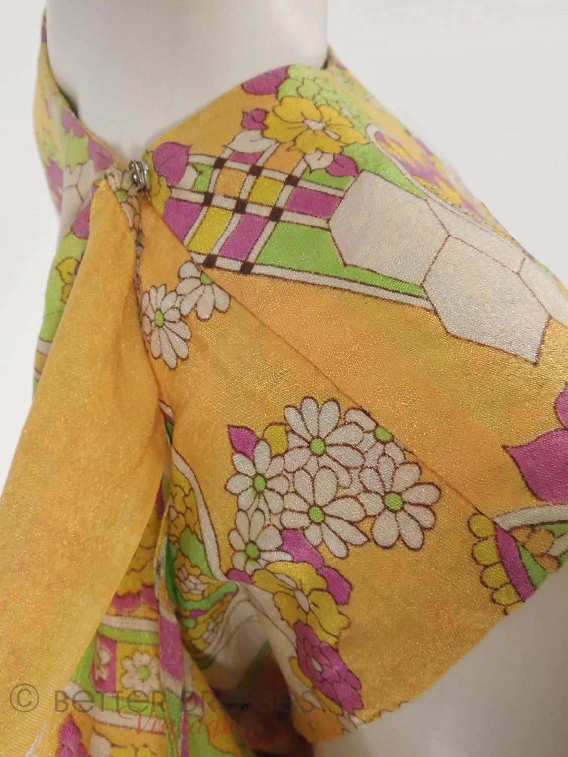 60s Psychedelic Print Caftan Robe