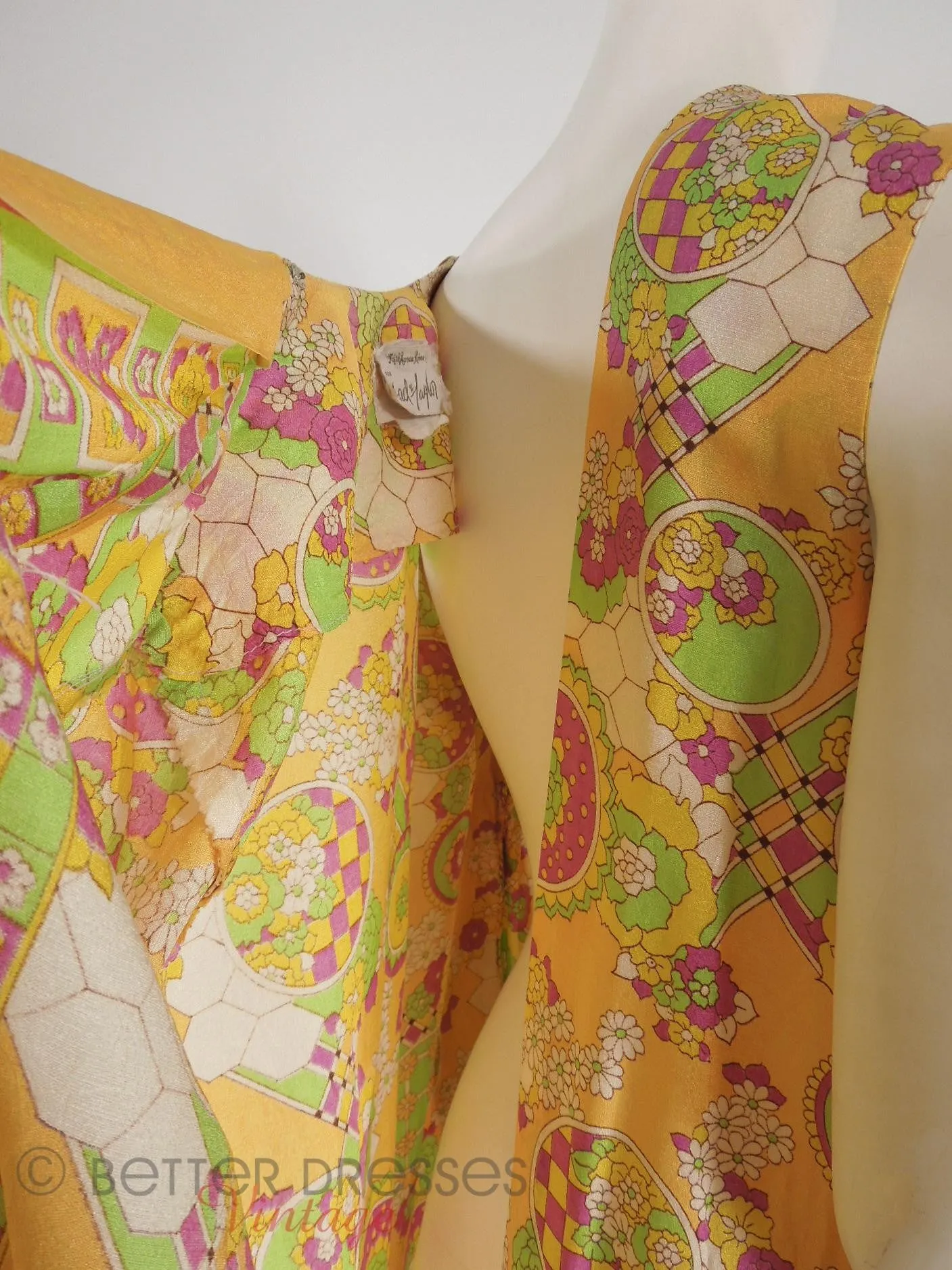 60s Psychedelic Print Caftan Robe
