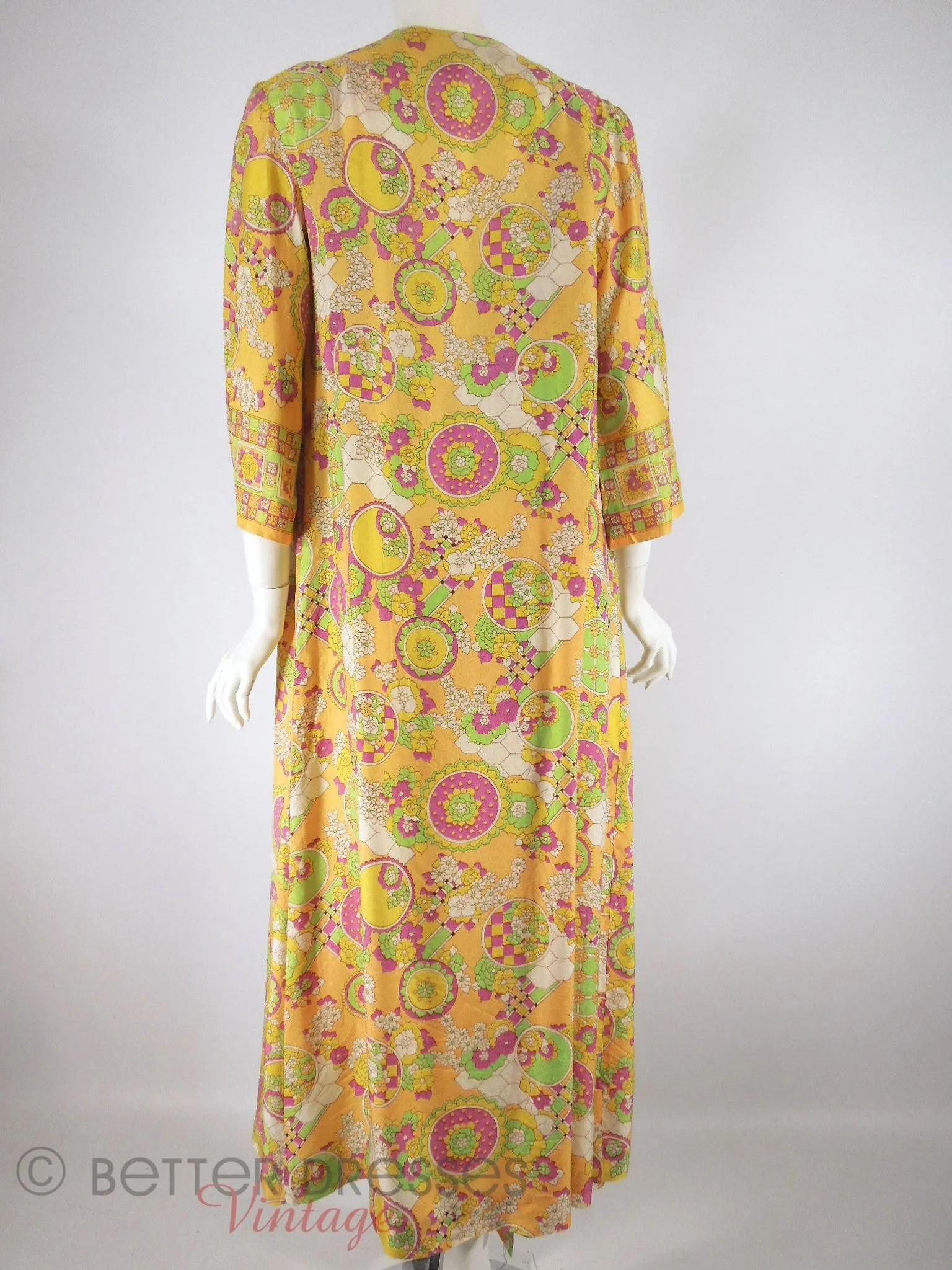 60s Psychedelic Print Caftan Robe