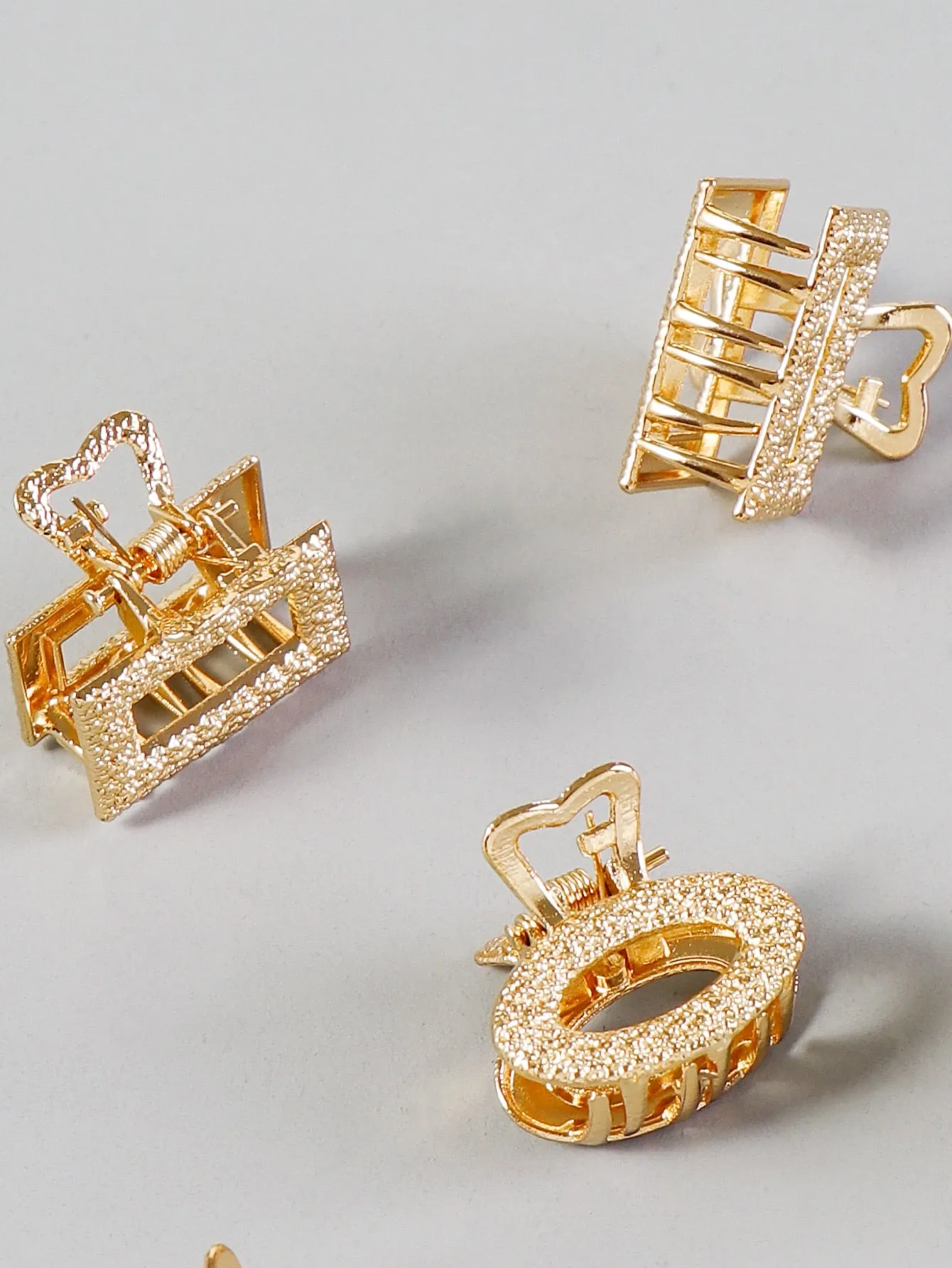 6pcs Sparkling Metallic vintage Hair Claw - Gold- FD ⚡