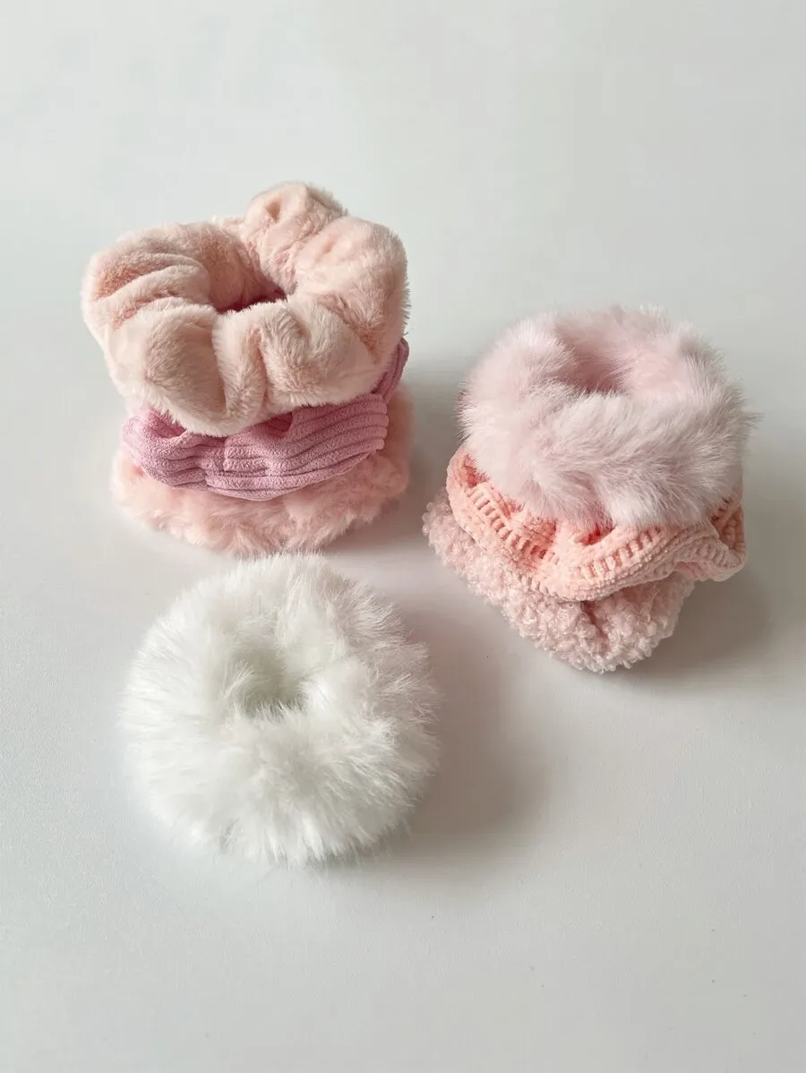 7pcs Solid Fuzzy Hair Tie - Multicolor