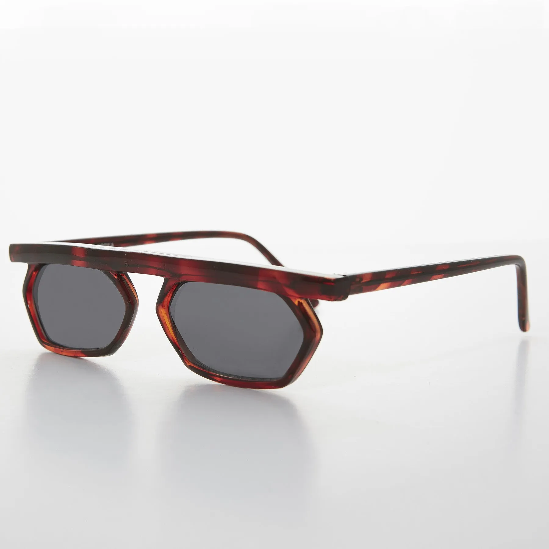 90s Vintage Polygon Flat Top Rare Sunglass - Lestor