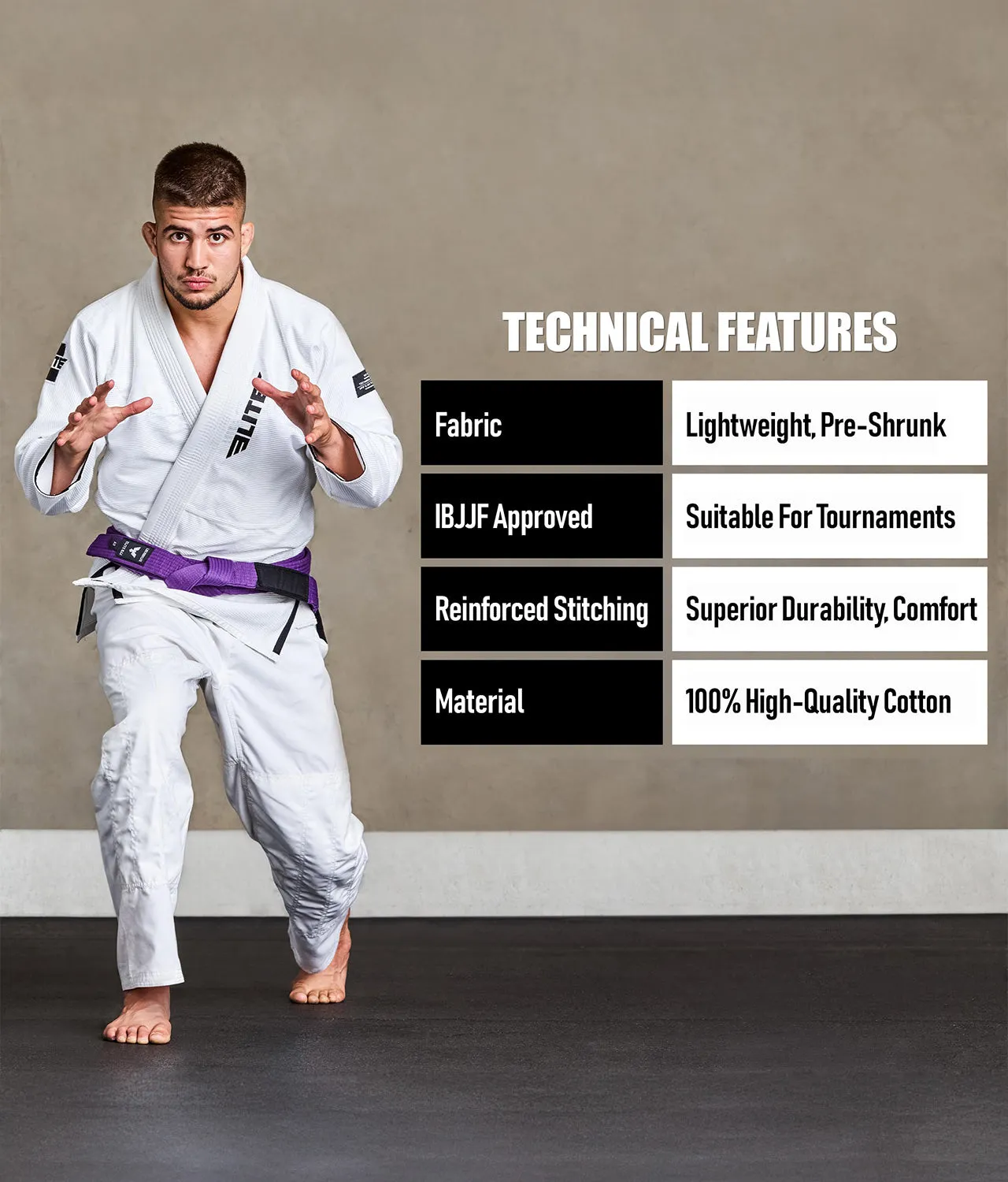 Adults' Brazilian Jiu Jitsu BJJ Purple Belt
