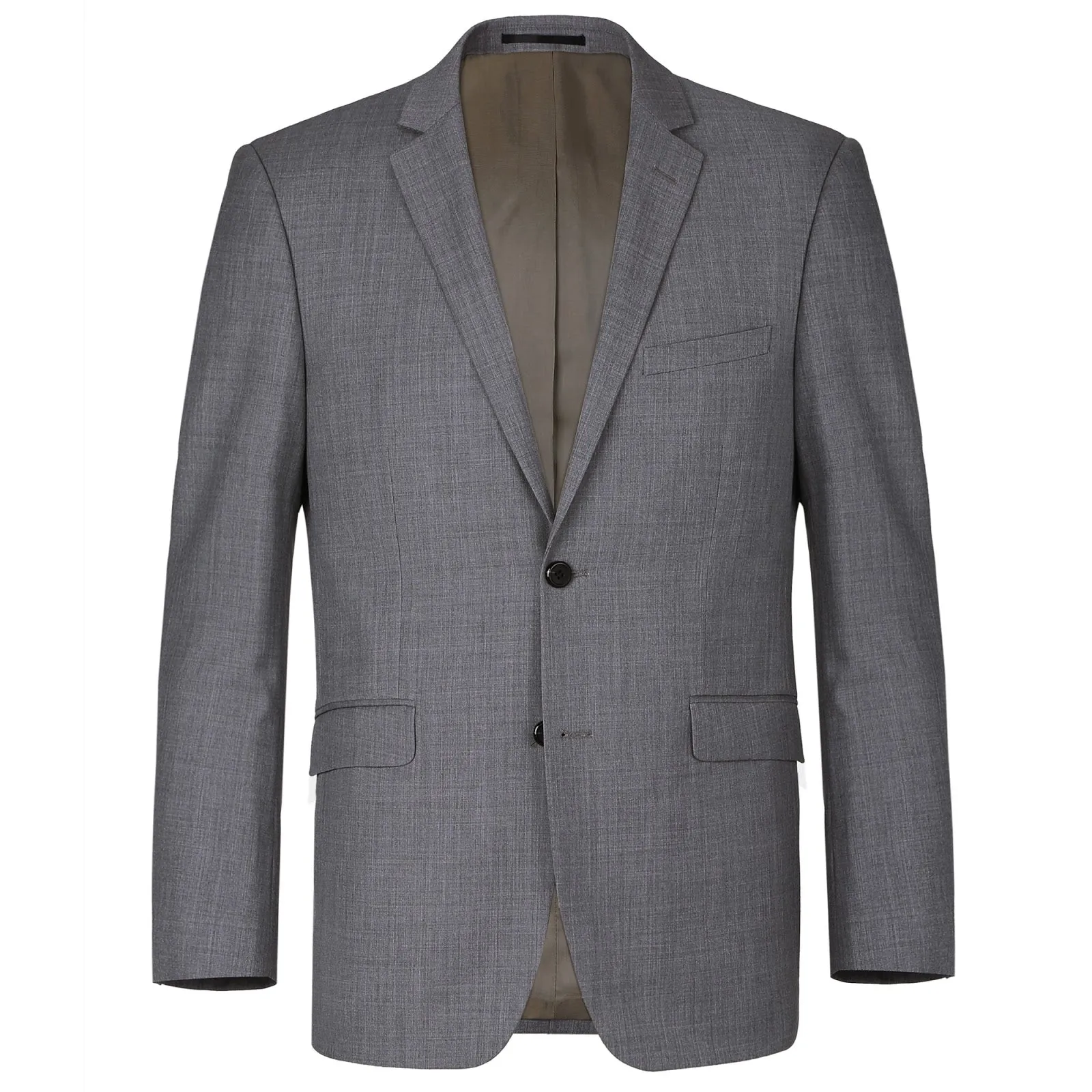 Alessandro Vitello by Renoir Dark Grey 2-Piece Slim Fit Notch Lapel Wool Suit 508-3