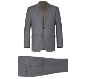 Alessandro Vitello by Renoir Dark Grey 2-Piece Slim Fit Notch Lapel Wool Suit 508-3