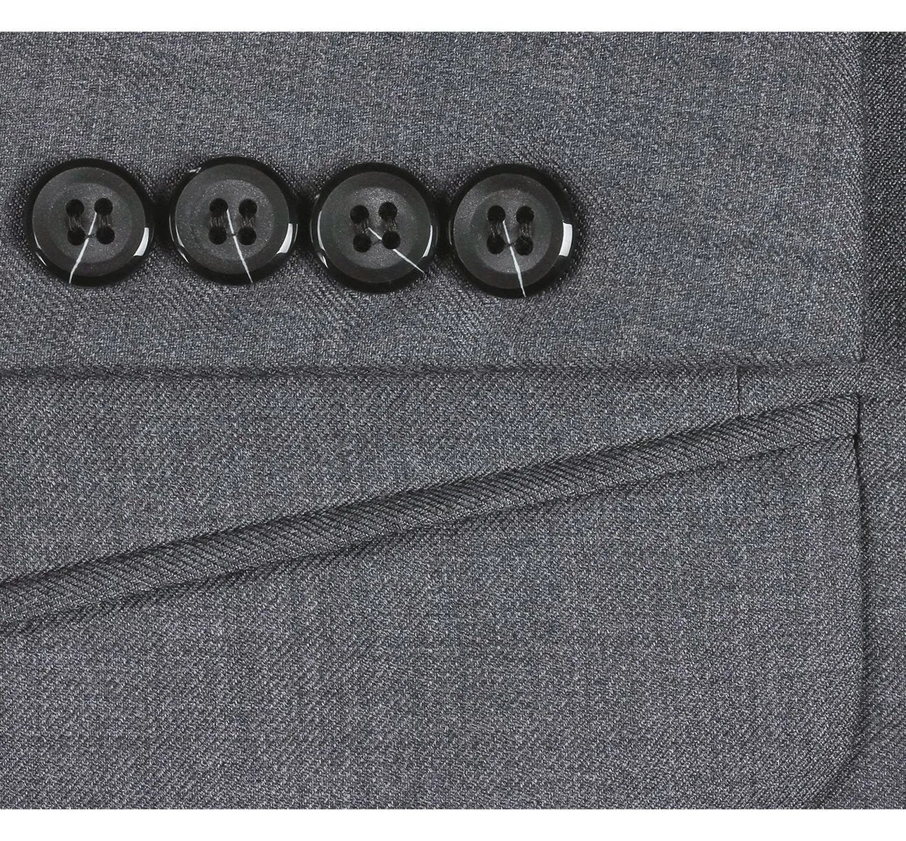 Alessandro Vitello by Renoir Dark Grey 2-Piece Slim Fit Notch Lapel Wool Suit 508-3
