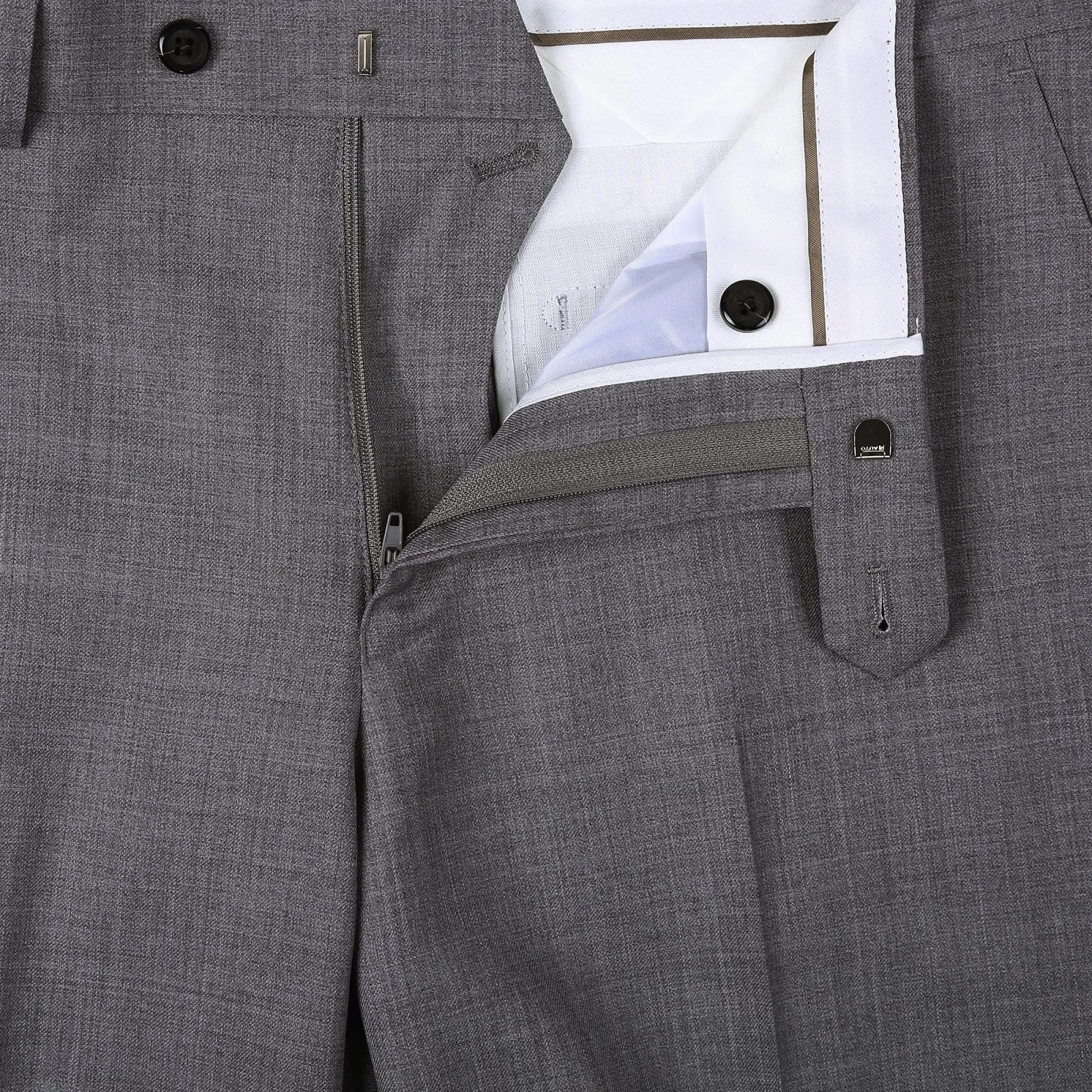 Alessandro Vitello by Renoir Dark Grey 2-Piece Slim Fit Notch Lapel Wool Suit 508-3