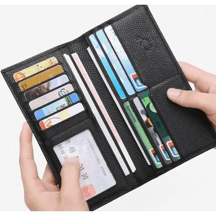American Bison Wallet: Long Wallet with 12 Card Slots & Zipper Pocket