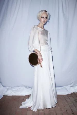 Aries Puff Sleeve Blouse & Long Train Skirt