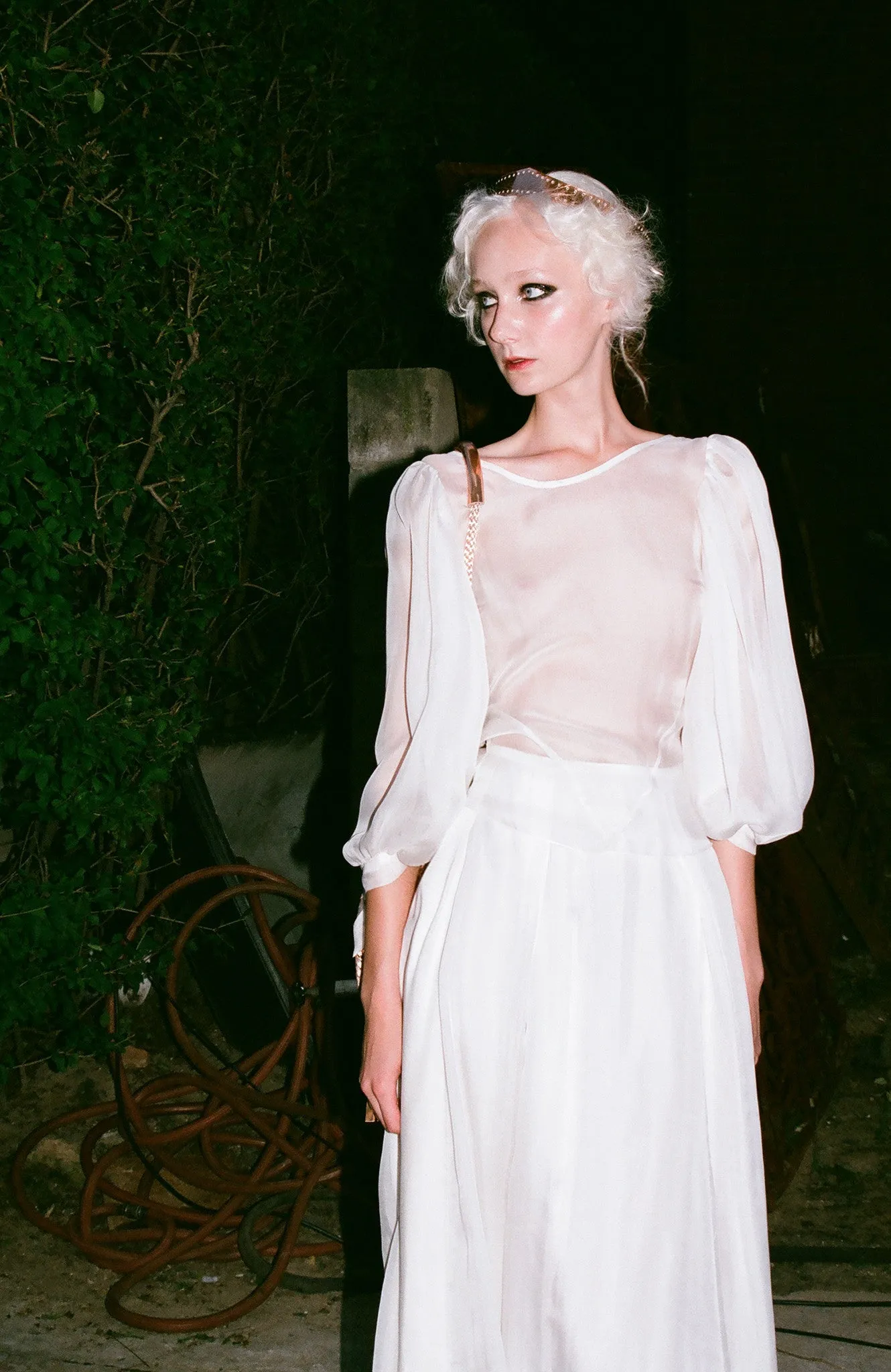 Aries Puff Sleeve Blouse & Long Train Skirt