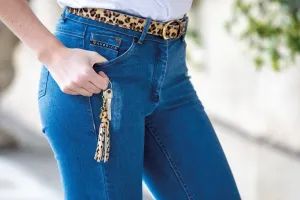 Aubrion 25Mm Cow Hair Skinny Belt