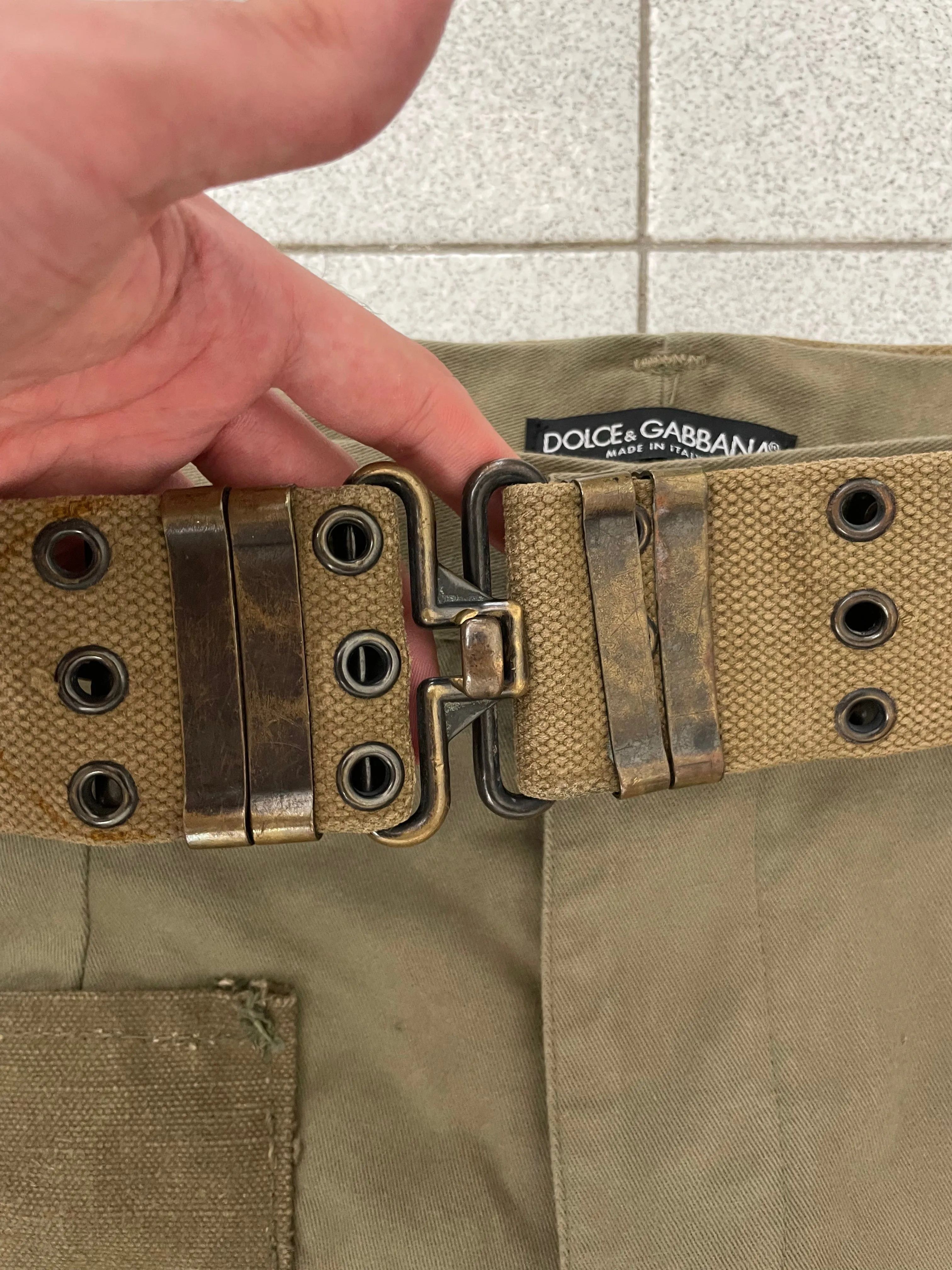 AW2003 Dolce & Gabbana military reconstructed pants