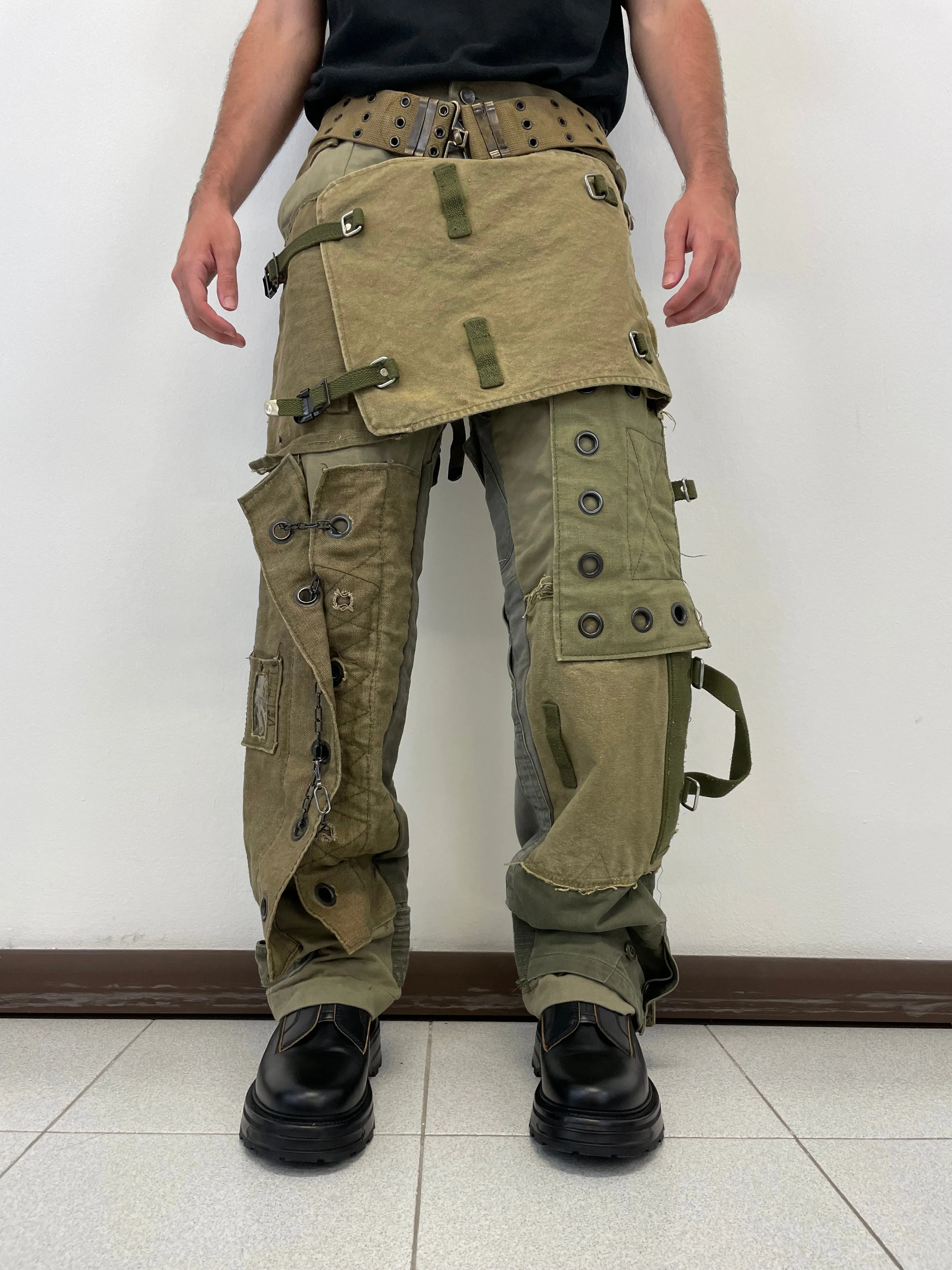 AW2003 Dolce & Gabbana military reconstructed pants