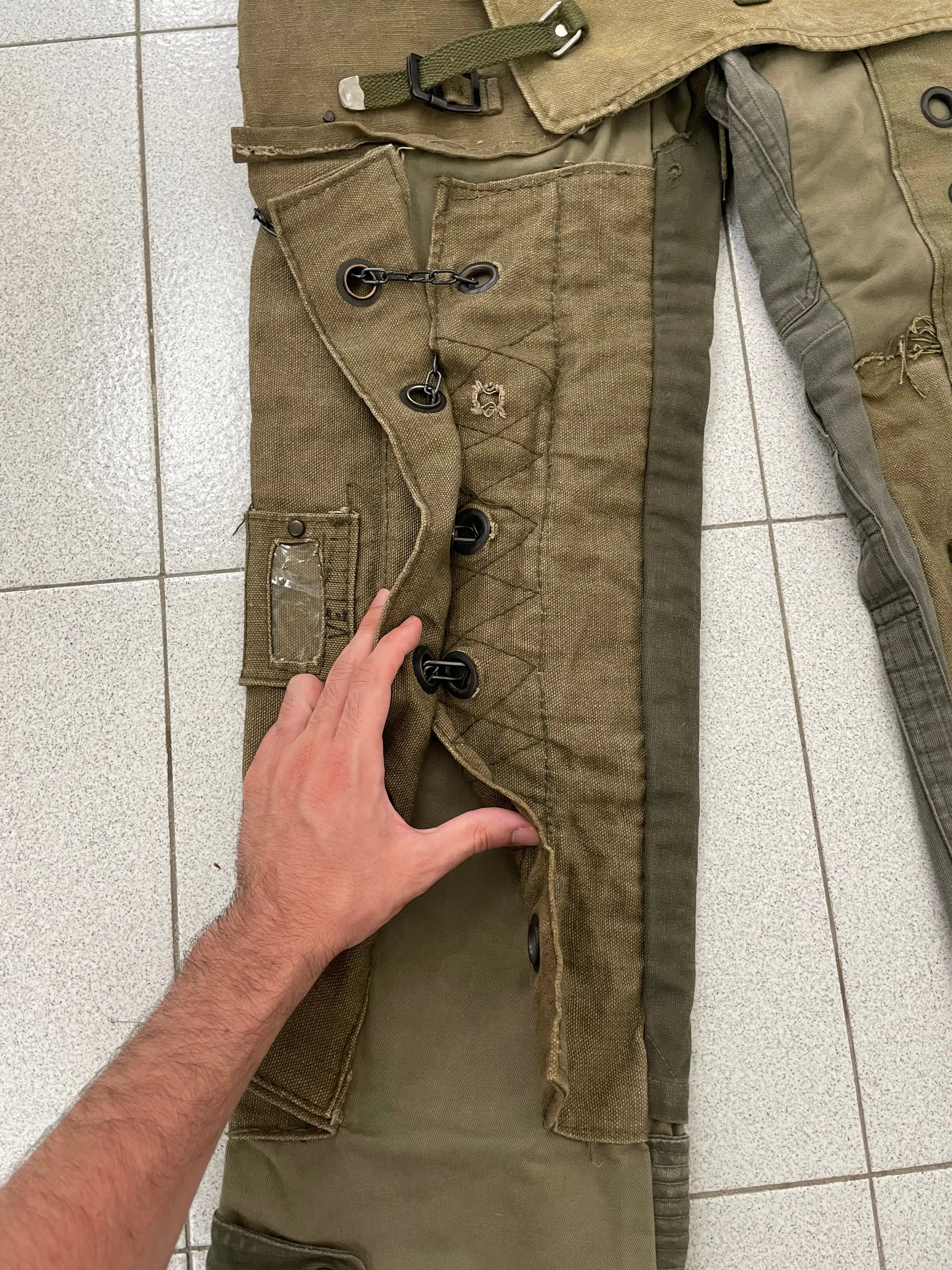AW2003 Dolce & Gabbana military reconstructed pants