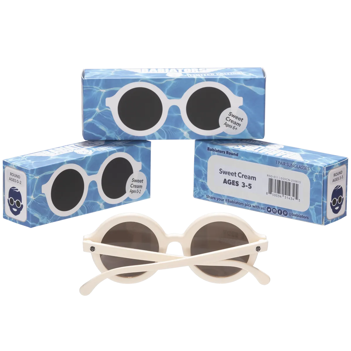 Babiators - Euro Round - Sweet Cream with Amber Lens