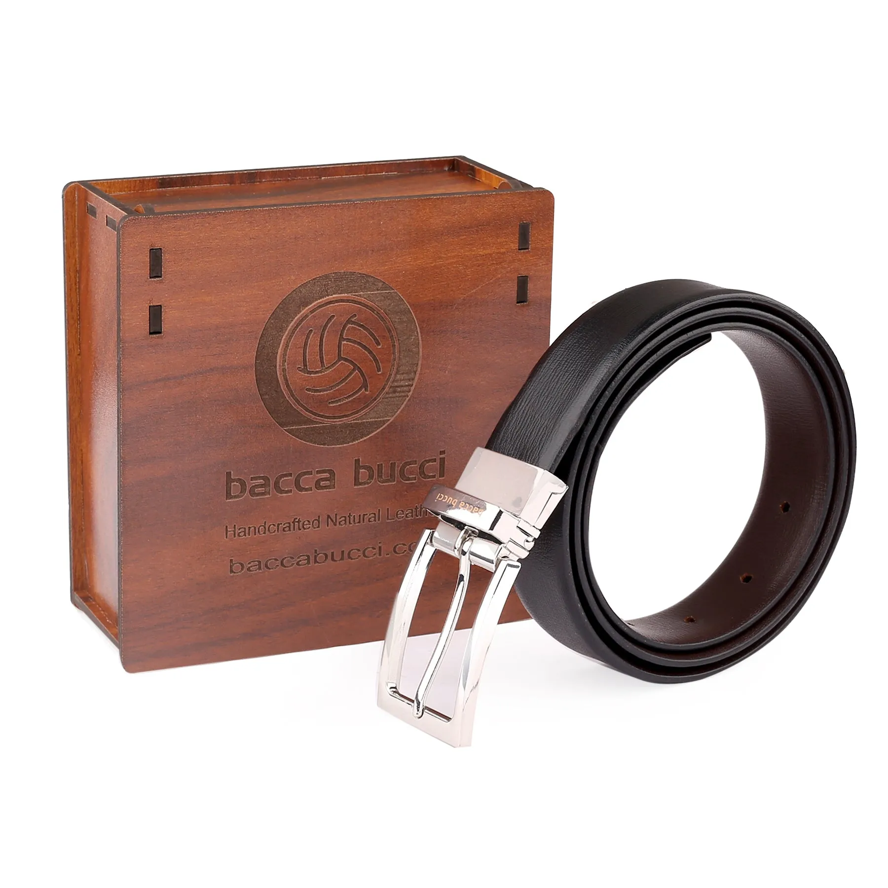 Bacca Bucci Auto reversible dress belt with Genuine Leather