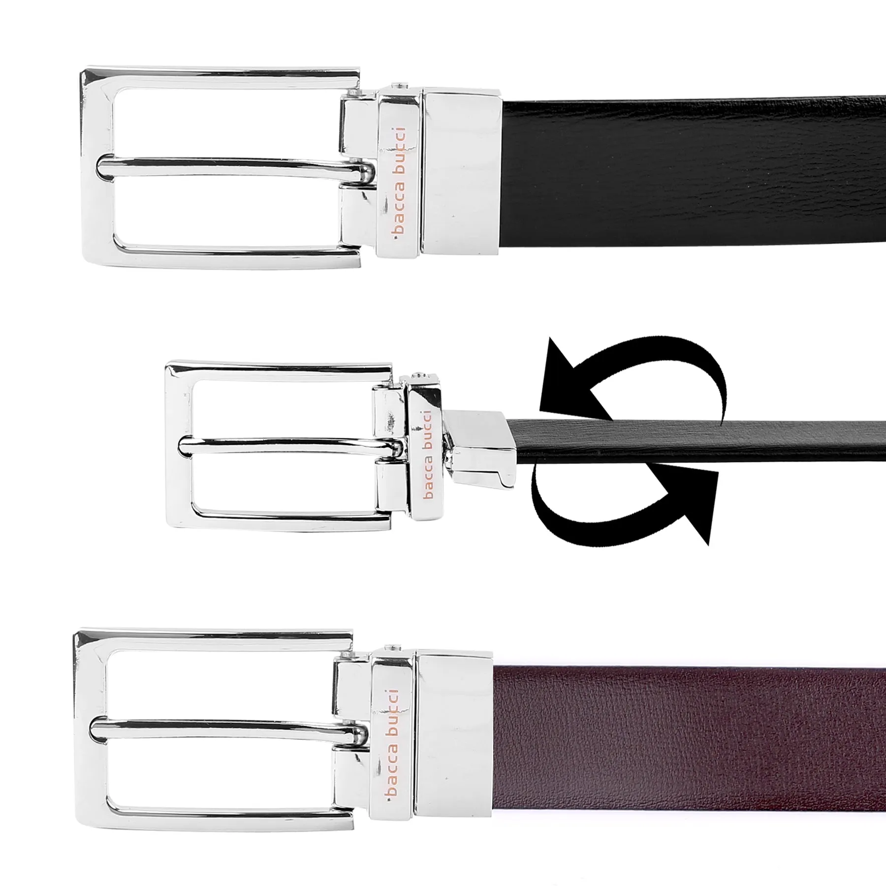Bacca Bucci Auto reversible dress belt with Genuine Leather