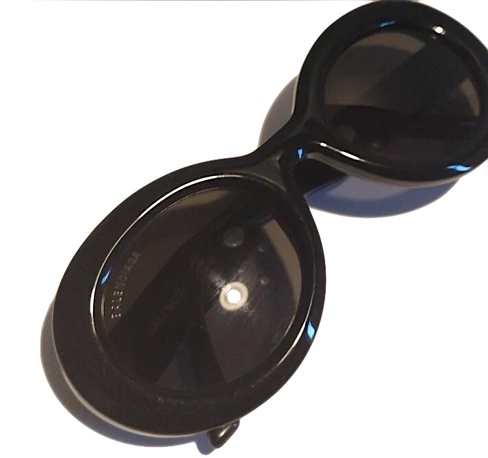 BALENCIAGA PARIS. Black Acetate Modern Style Sunglasses w/Case