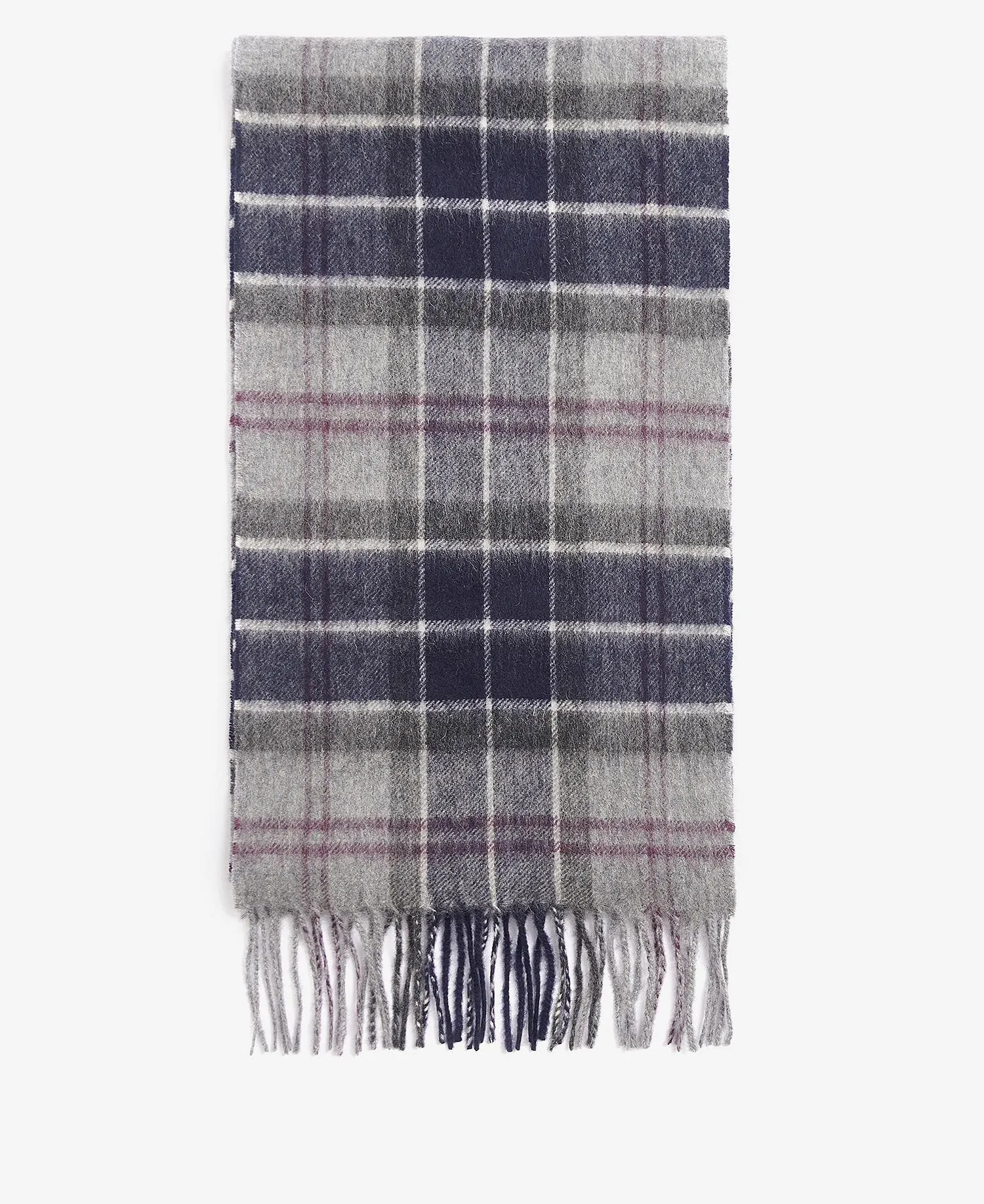 Barbour Merino Cashmere Black Slate Tartan Scarf