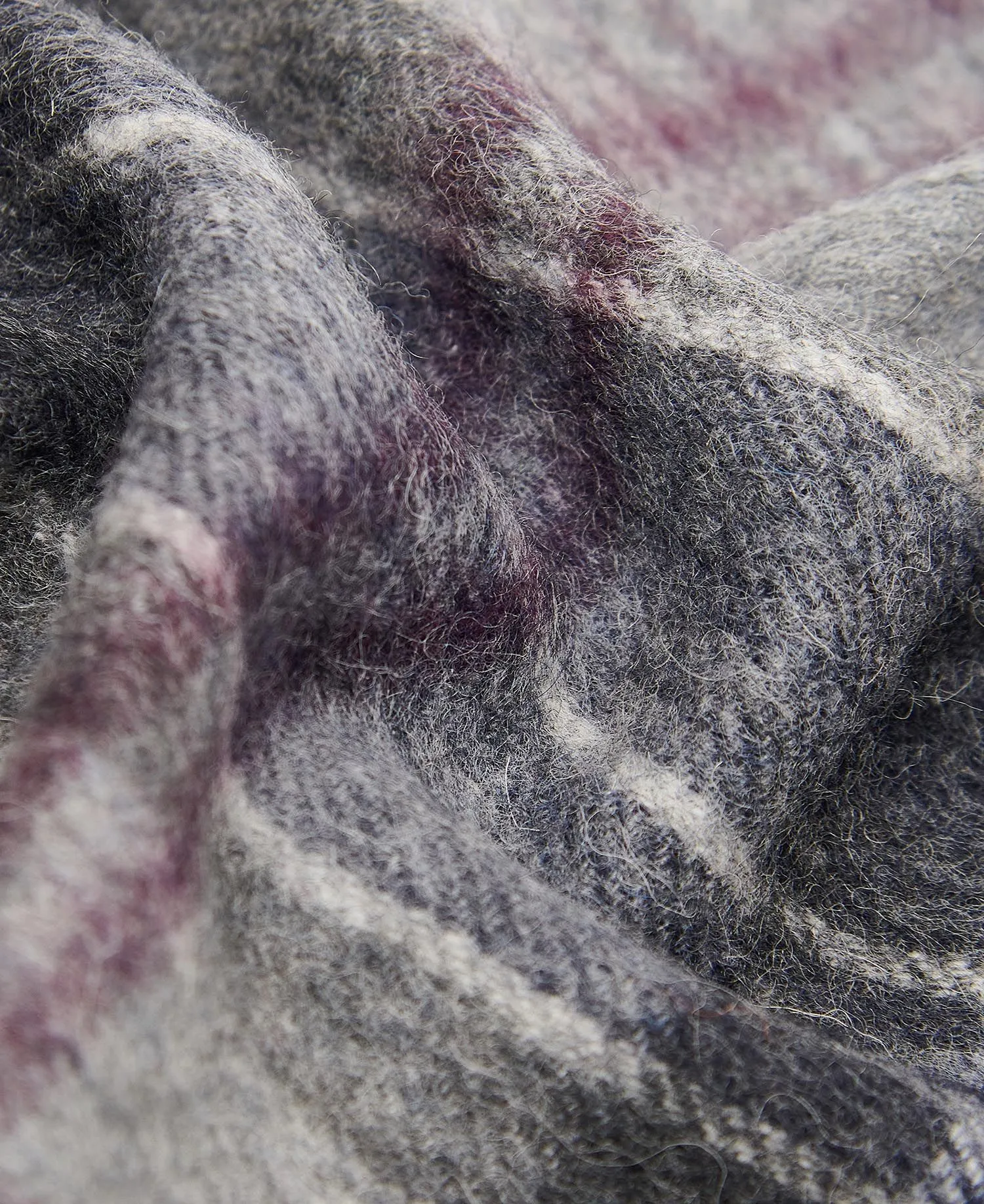 Barbour Merino Cashmere Black Slate Tartan Scarf