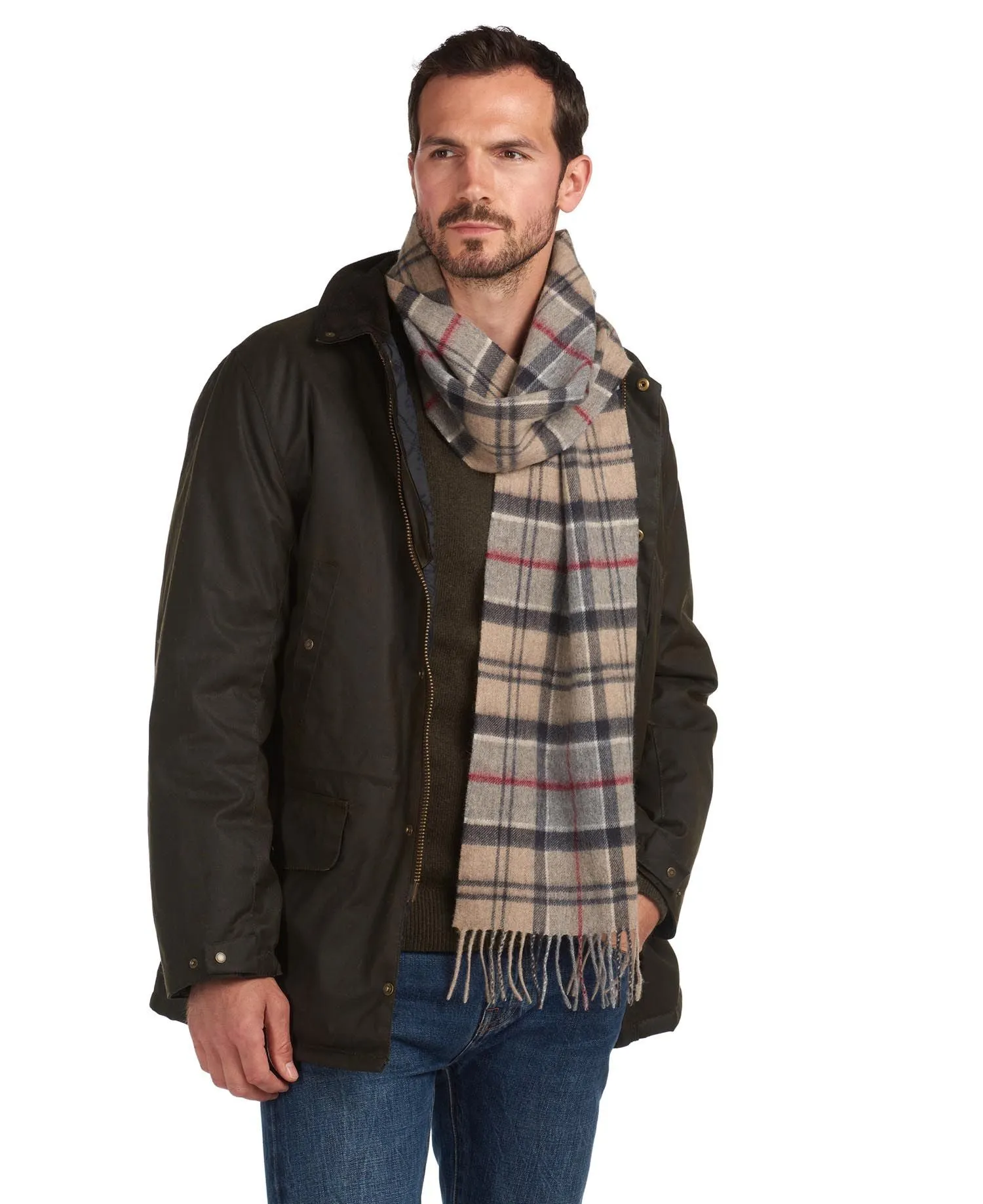 Barbour Merino Cashmere Dress Tartan Scarf