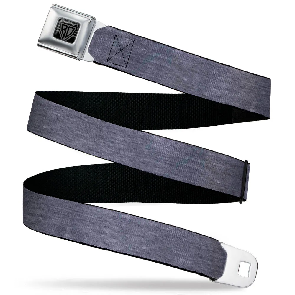 BD Wings Logo CLOSE-UP Black/Silver Seatbelt Belt - Heather Grays Webbing