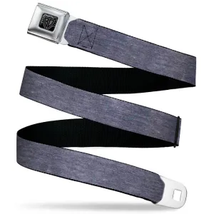 BD Wings Logo CLOSE-UP Black/Silver Seatbelt Belt - Heather Grays Webbing