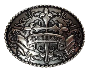 Believe Cross Belt Buckle
