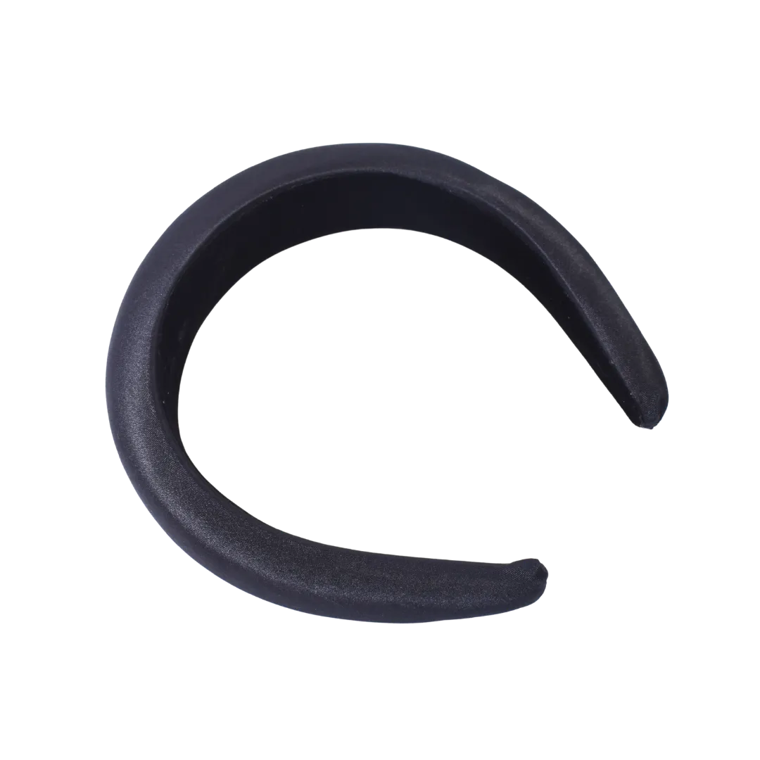 Bellefixe Padded Headband - Black Satin