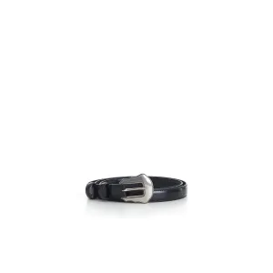Black 'BC-04' 18mm Belt - Taurillon Leather, Western Buckle