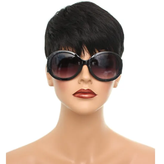 Black Designer Inspired Round Swirl Sunglasses