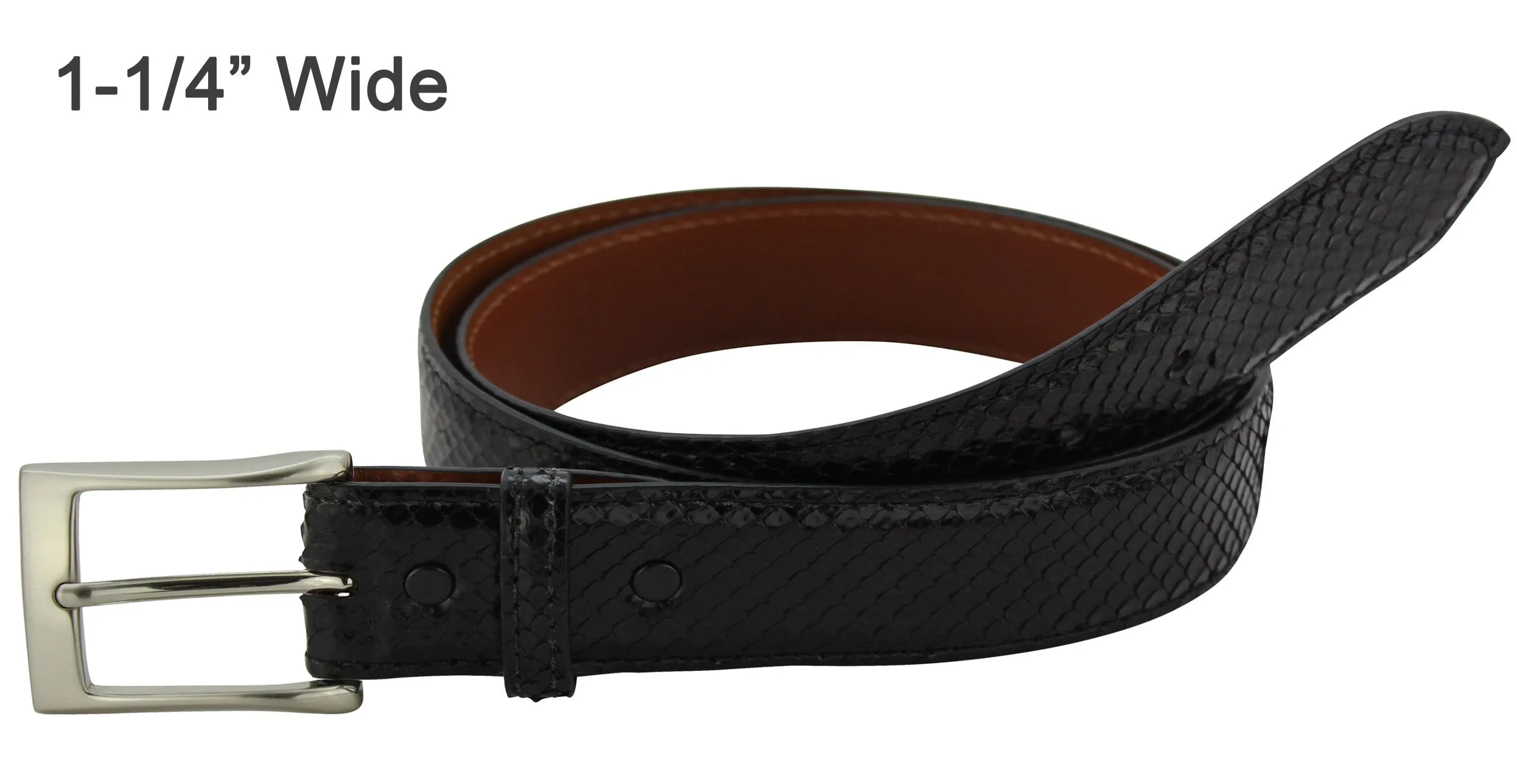 Black Python Snake Skin Designer Full Grain Leather Belt **Made To Order Allow 5 To 6 Weeks To Ship