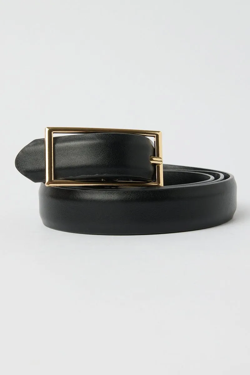 Black Rectangle Buckle Belts