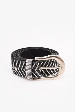 Black Rhinestone Belt